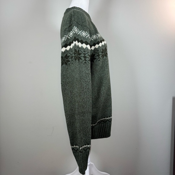 Jeep Men’s Fair Isle Sweater Forest Green Wool Blend Size Large Vintage-Style - Picture 8 of 12